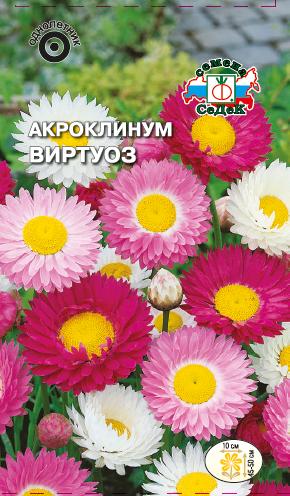 Семена цветов - Акроклинум Виртуоз 0,1 г - 2 пакета